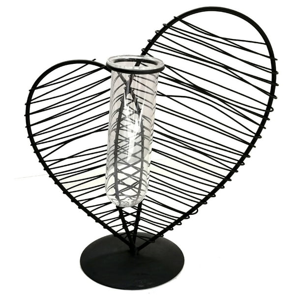 Florero De Vidrio Minimalista Tubo De Maceta Base De Cristal Tipo Cactus Corazón CHIC-FANTASY Para La Decoración Del Hogar