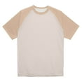 thumbnail image 6 of Godokuleh Mens Casual Slim Fit T Shirts Raglan Short Sleeve Crewneck Baseball Tees Color Block Workout Fashion Shirt Beige 2XL, 6 of 6