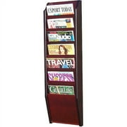 7-Pocket Literature Display, Mahogany