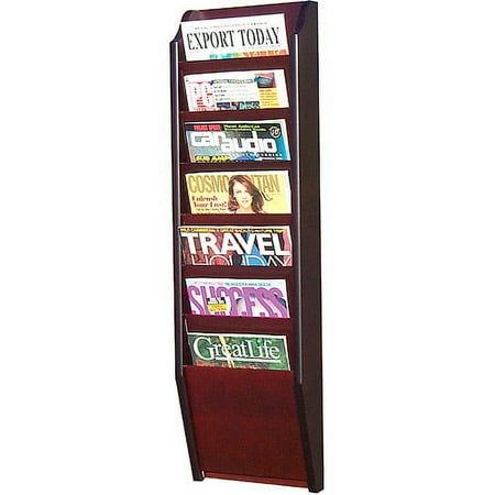 7-Pocket Literature Display, Mahogany