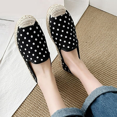 

Casual Shoes Womens Shoes Fashion Polka Dots Flat Slip On Soft Sole Fishermans Shoes Mesh Casual Shoes