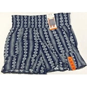 Three Dots Womens Pull On Shorts (Navy Stripe Batik, Small)