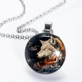 thumbnail image 2 of Wolf Elegant Glass Circular Pendant Necklace - Stunning Jewelry for Women, 2 of 5