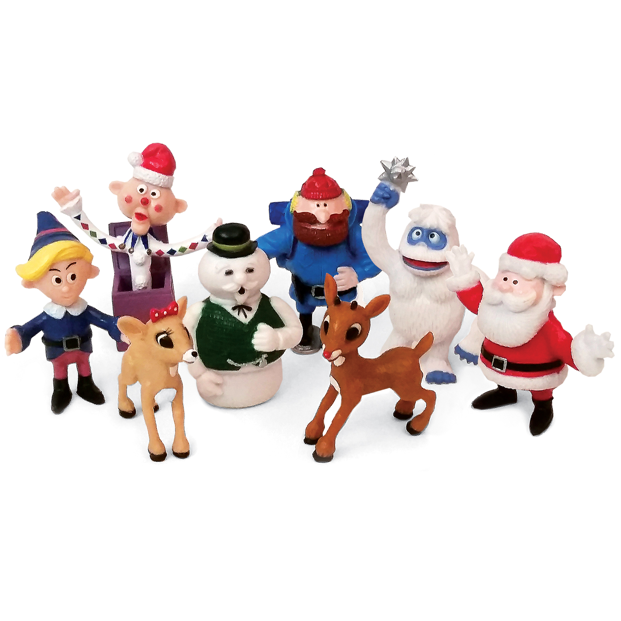 Rudolph the Red Nosed Reindeer Figures - 8 Piece Figurine Set, Bring the Story to Life 