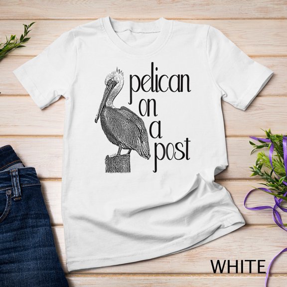 Sam Soft Pelican On A Post Art Unisex T-Shirt