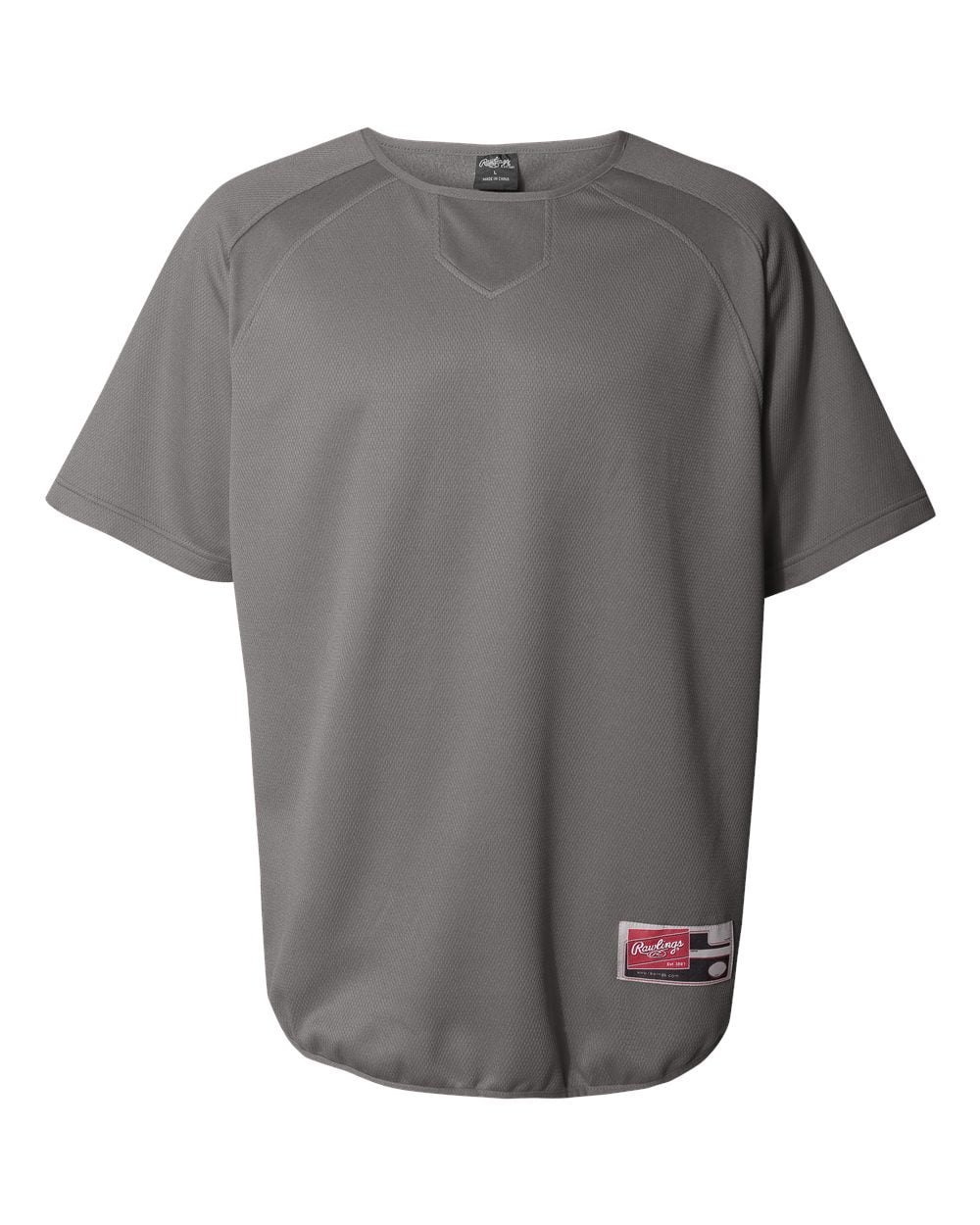 Rawlings Men's S-3XL Short Sleeve Flatback Mesh Baseball Shirt Pullover Warmup 