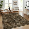 thumbnail image 2 of Hasoo Washable Rug 8' x 10' Rugs for Living Room Vintage Floral Farmhouse Indoor Non Slip Large Carpet for Bedroom, Brown, 2 of 6