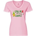thumbnail image 3 of Inktastic Chillin' with My Gnomes Women's V-Neck T-Shirt, 3 of 5