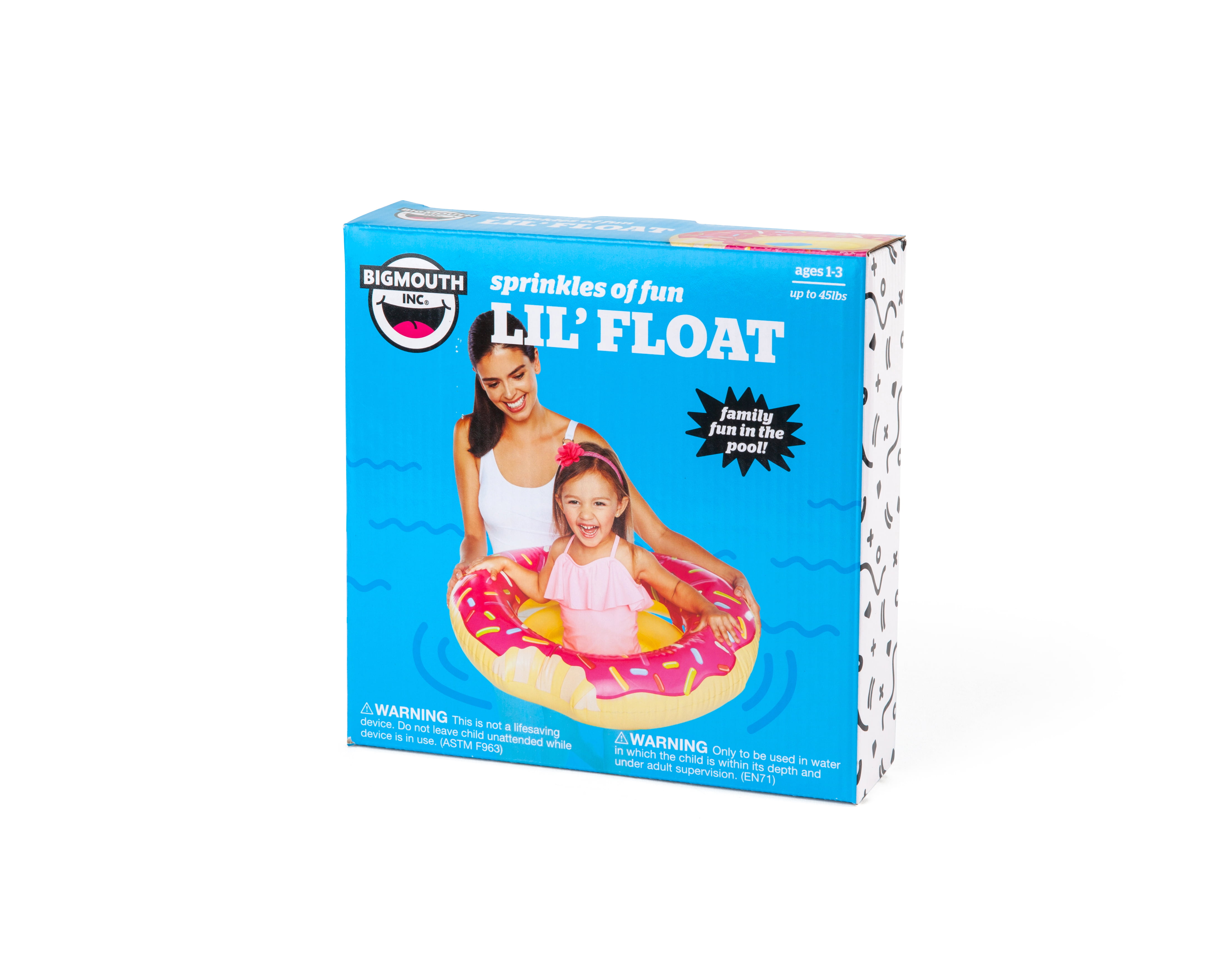 Easy to Inflate and Durable Perfect for Beginner Swimmers BigMouth Inc Sprinkles of Fun Pink Donut Lil Water Float Pool Float for Infants and Kids Ages 1-3 