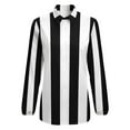 thumbnail image 4 of Black And White Vertical Stripes Long Sleeve Blouse Woman Streetwear Casual Shirts Summer Oversize Woman Streetwear Clothing Birthday Present, 4 of 7