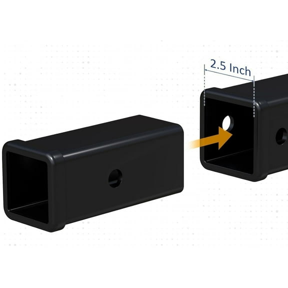 HOUGEET Trailer Hitch Receiver Adapter 2.5" to 2" Hitch Receiver Reducer Sleeve with Pin and Clip, Heavy Duty Steel Rust-Resistant Black Coated for 2 Inch Trailer Hitch Attachments
