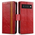 thumbnail image 3 of Étui pour Google Pixel 6 5G, Couverture Portefeuille en Cuir, Étui Folio, Design à Rabat, Fermeture Magnétique - Rouge, 3 of 5