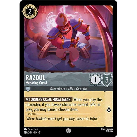 Disney Lorcana Archazia's Island Common Razoul - Menacing Guard #189
