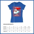 thumbnail image 5 of Tee Hunt Merry and Bright T-Shirt Ugly Sweater Santa Claus Jingle Bells Women's T-Shirt Tee, Blue, XX-Large, 5 of 5