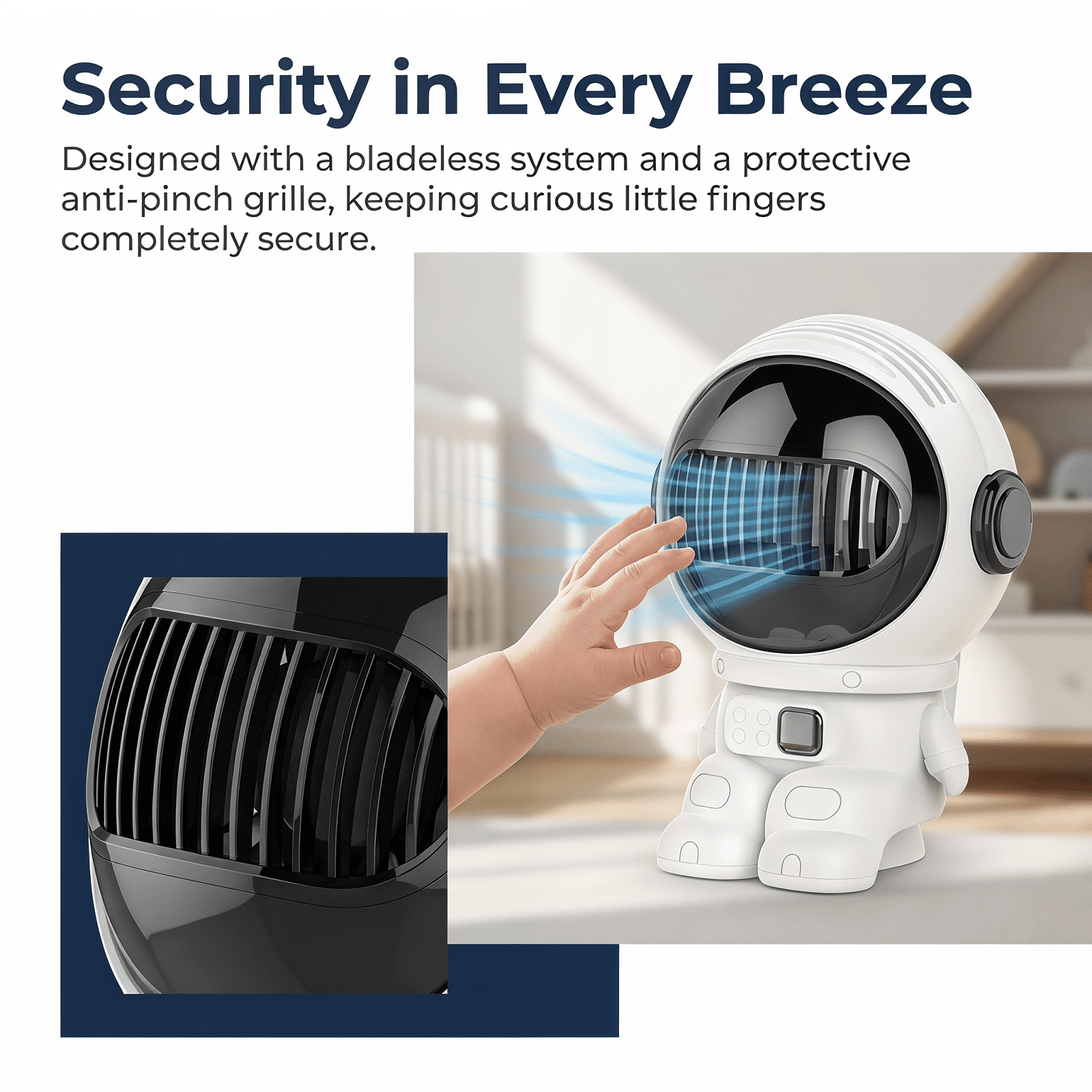 Clip Fan – Mini Stroller Fan with 12H Cooling, 4 Speed, One‑Click Detachable for Stroller or Desk, Safe Stroller Fan for Crib Car Seat Nursery Travel, Gifts for Baby Mom