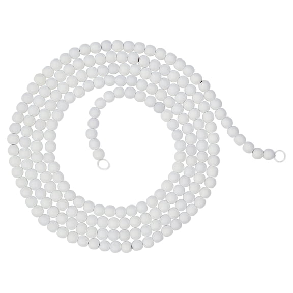 Wood Bead Christmas Garland, White, 9', by Holiday Time