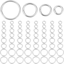 600Pcs 4 Sizes Jump Rings 925 Sterling Silver Plated 304 Stainless Steel Open Connector Ring Silver Bulk 20 Gauge