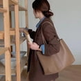 thumbnail image 1 of Bolso de mano a la moda para mujer, conjunto de 2 bolsos con cerrojo, bolso de viaje femenino suave y versátil, 1 of 8