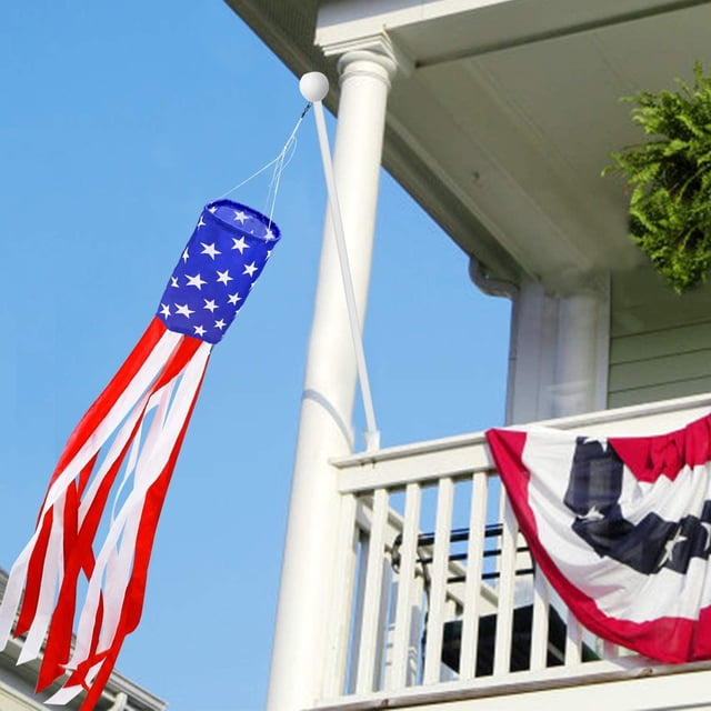 Polyester Independence Day Us Flag Windsock Decoration 15X150Cm Stripes Multicolor #Cmd36
