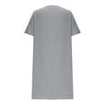 thumbnail image 6 of Spring Dresses For Women 2025 A-Line V-Neck Short Sleeve Solid Color Mini Straight Dresses with Pockets Gray XXL, 6 of 6