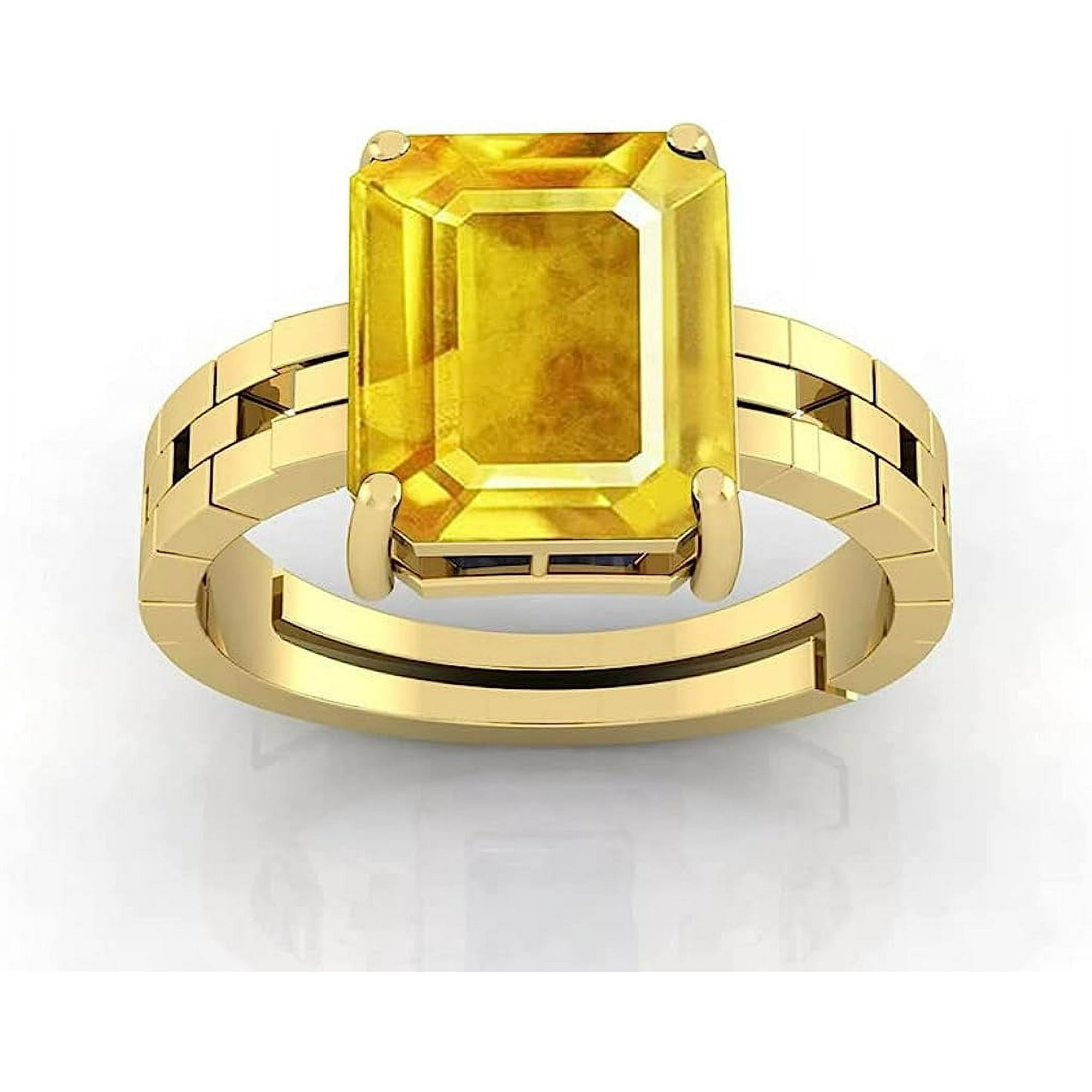 Outlet Yellow Sapphire 6.85 Carat, 925 Sterling Silver, Handmade Ring For Man And Women, Anniversary Gift.