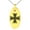 Gold, variant on Stainless Steel Pattee Iron Cross Engraved Small Oval Charm Pendant Necklace