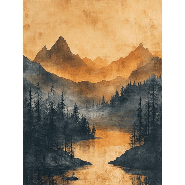 Qisvanset Framed Canvas Wall Art 12x16 Inch Vintage Hymn Landscape How Great Thou Art