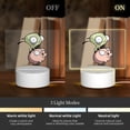 thumbnail image 3 of Invader Zim Pig Cartoon Acrylic Night Light Adjustable 3 Light Modes USB Cable Lamp Light Display Base Rectangular LED Light For Bookshelves Desk Bedside Tables Bedroom Child Room, 3 of 9
