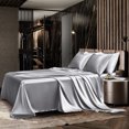 thumbnail image 2 of Yeacher Bedding Six Piece Set Household European and American Solid Color One Piece Imitation Silk, 2 of 8