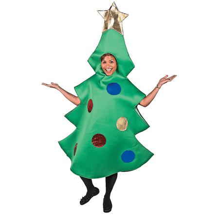 Christmas Tree Child Costume Standard Size XMAS Ornaments Star Gift Presents