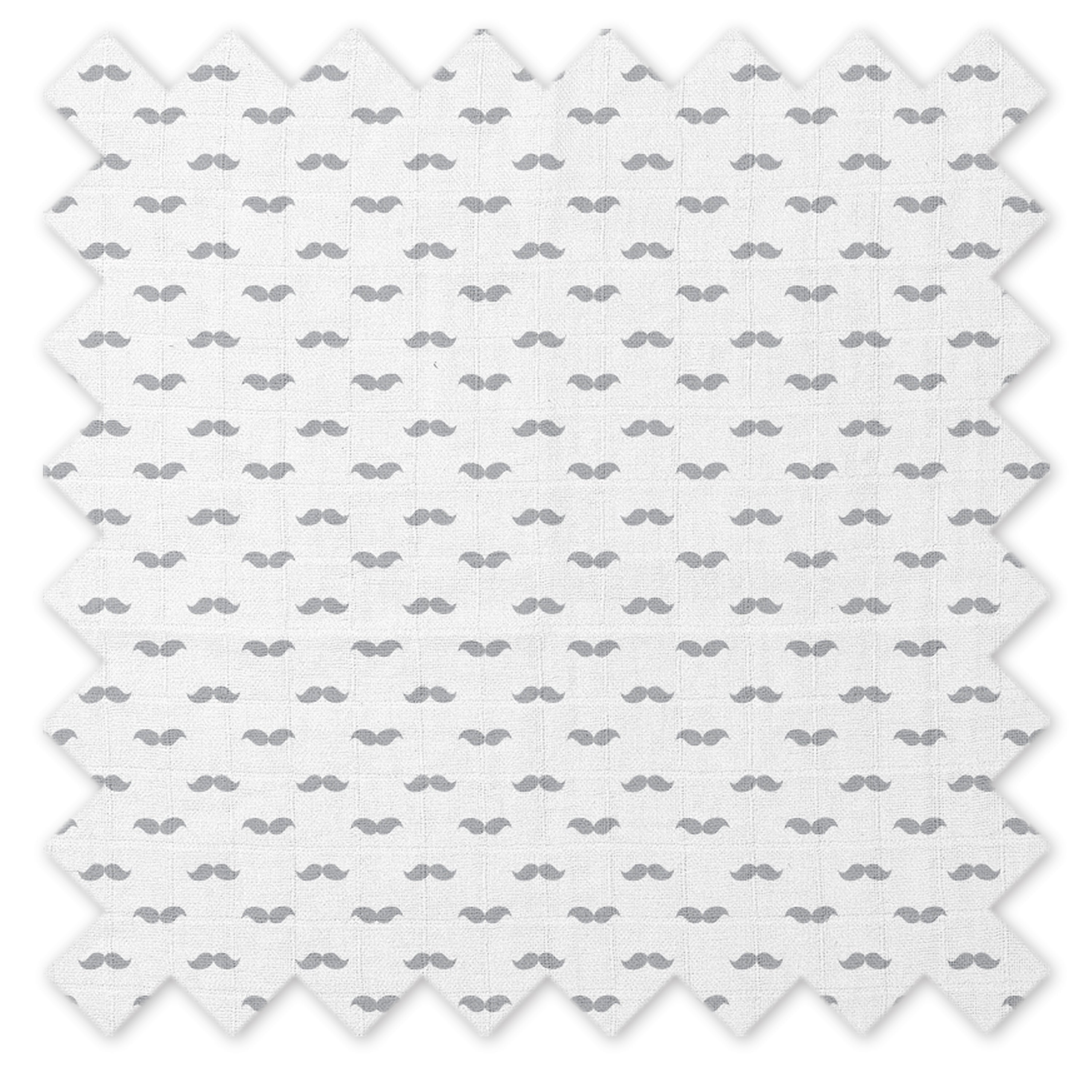Mustache Gray Quilted Muslin Changing Pad Cover