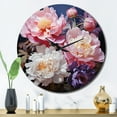 thumbnail image 3 of Designart "Peonies In Asian Painting II" Asian Oversized Wall Clock, 3 of 5