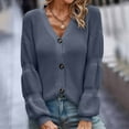 thumbnail image 4 of Womens Fall Shirts Fashion Women Winter Solid Color Button Casual Long Sleeve Long Sweater Coat Cardigan Blouse Tops Long Cardigans for Women on Clearance, 4 of 6