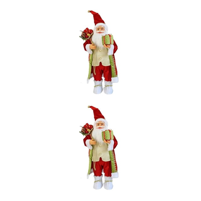 Muñeco de Navidad Inteprter Santa Claus Adorno para Mesa 30 centimetros 2piezas