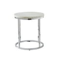 thumbnail image 3 of Echo Table d'Appoint Ronde Contemporaine en Marbre Blanc et ChromeMetal, 3 of 4