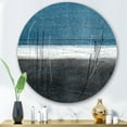 thumbnail image 2 of Designart 'Grey Meet Teal Abstract Art' Modern Circle Metal Wall Art 36x36 - Disc of 36, 2 of 5