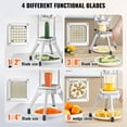 thumbnail image 5 of VEVOR Commercial Vegetable Fruit Chopper, Stainless Steel French Fry Cutter with 4 Blades 1/4" 3/8" 1/2", 6-wedge Slicer, Chopper Dicer with Tray, Heavy Duty Cutter, 5 of 9