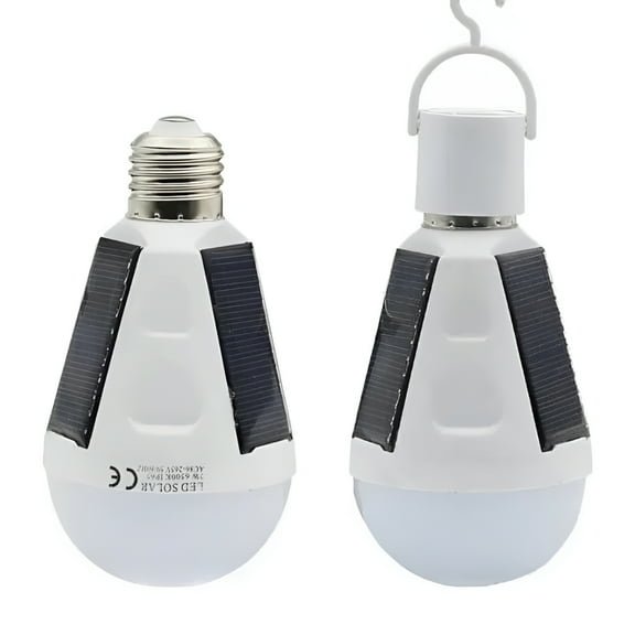 HIBIBUD Solar Panel Smart Bulb,Solar Charging Emergency Lights,E27 with IP65 Portable Waterproof Outdoor 6500K Tent Lighting Bulb,Smart Light for Outdoor Camping Hiking