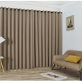 thumbnail image 2 of Nicole - Wall-to-Wall Pair - Premium Thermal Insulated Blackout Grommet Curtains - 18 Grommets Each - 2 Fabric Tiebacks - Ideal for Window Decor or Room Divider (2 Panels, 108" W x 99" L, Taupe), 2 of 3