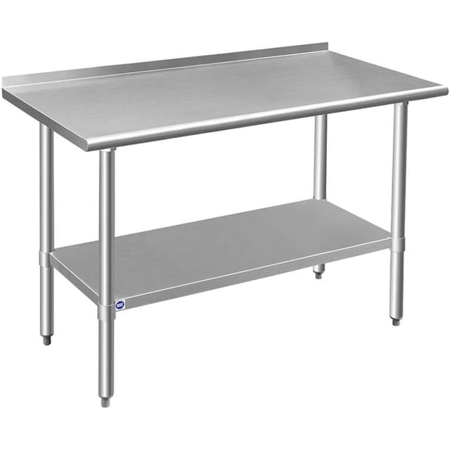 Mesa de preparación de acero inoxidable de 24x24 pulgadas con ruedas, mesa de trabajo comercial NSF para restaurante y hogar