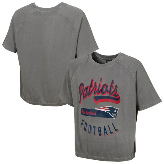 Women's Gray New England Patriots Mineral Wash Short Sleeve Top