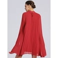 thumbnail image 3 of DARING DIVA Flowy Cloak Sleeve Cape Pleated Chiffon Dress XL Red, 3 of 6