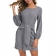 thumbnail image 1 of Vestido De Cóctel, Poliéster, Manga Larga De Farol, Vestido Corto, Cintura Con Lazo, Cómodo Para Citas ANGGREK No, 1 of 6