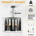 thumbnail image 4 of LovingAHome Industrial 6-Light Luxury Wind Chimes Black Ceiling Chandelier for Bedroom, Dining Room, 4 of 7