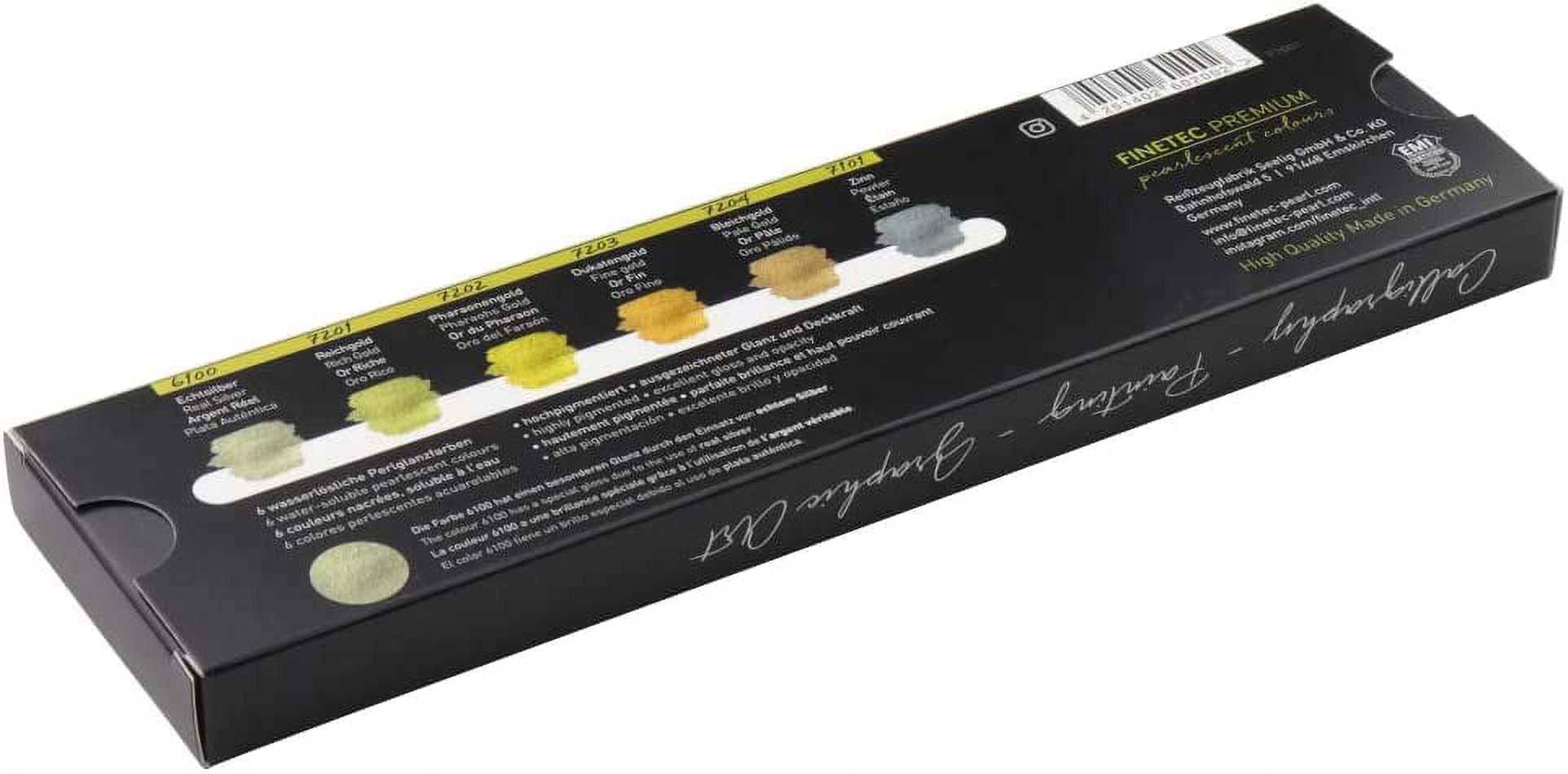 Finetec Premium Watercolor Pans Set - Set of 6, Pearlescent Antique Tones