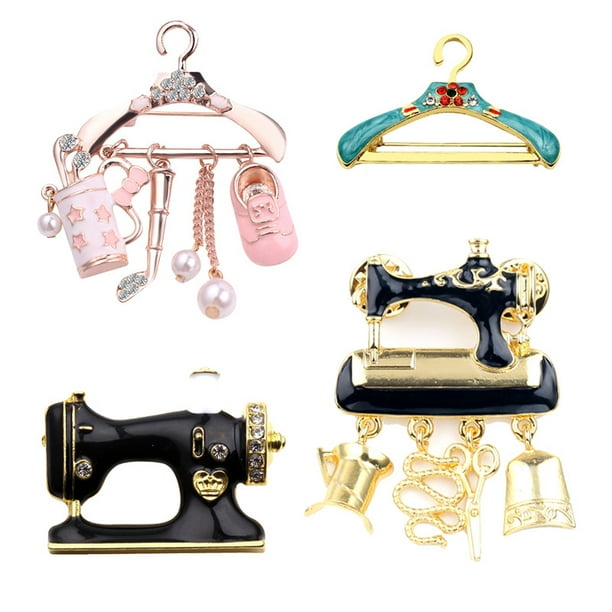 Juego de broches Creative para máquina de coser y colgador, 4 unidades