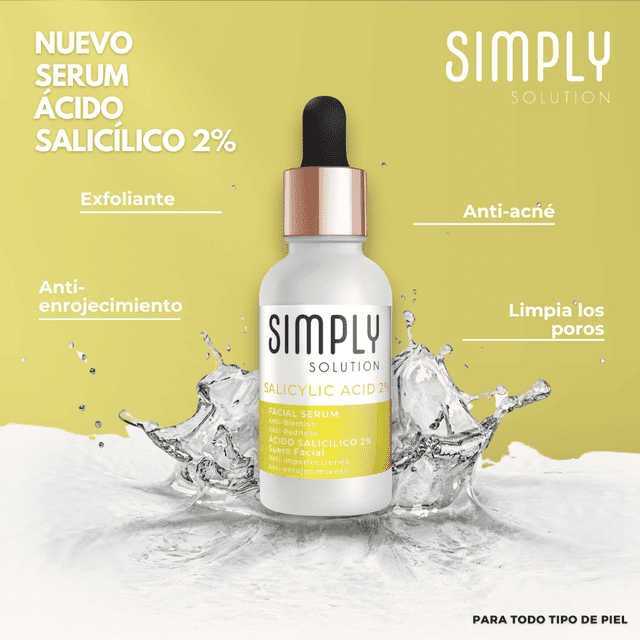 Simply Solution · Ácido Salicílico 2% Suero Facial.