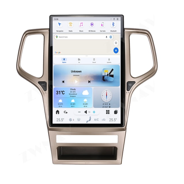 ZWNAV 14.4 Inch Android 13 Car Radio for Jeep Grand Cherokee 2011-2013 Stereo Upgrade Tesla Style IPS Touch Screen Android Auto GPS Navigation Head Unit Multimedia Player