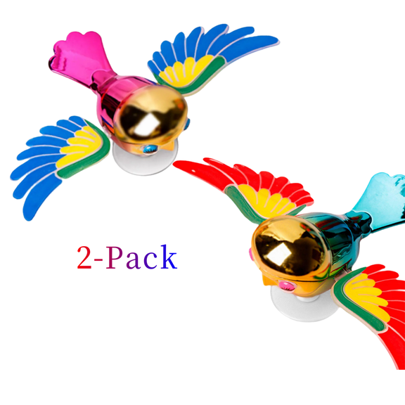 2-Pcs Wind-Powered Spinning Bird Ornament for Cars & Motorcycles, Adhesive Mount Weather-Resistant Vehicle Decor with Rotating Wings for Sun