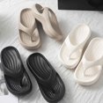 thumbnail image 7 of GPOECD Womens Summer Fashion Flip Flop Solid Color Slippers Outdoor Beach Slides Casual Slippers for Women Comfortable 02_Black,6, 7 of 7